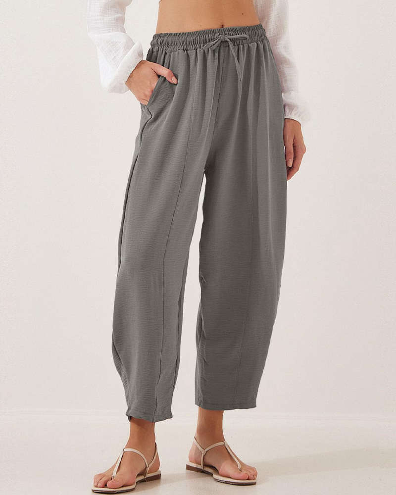 Pantalon Décontracté Cordon Poche