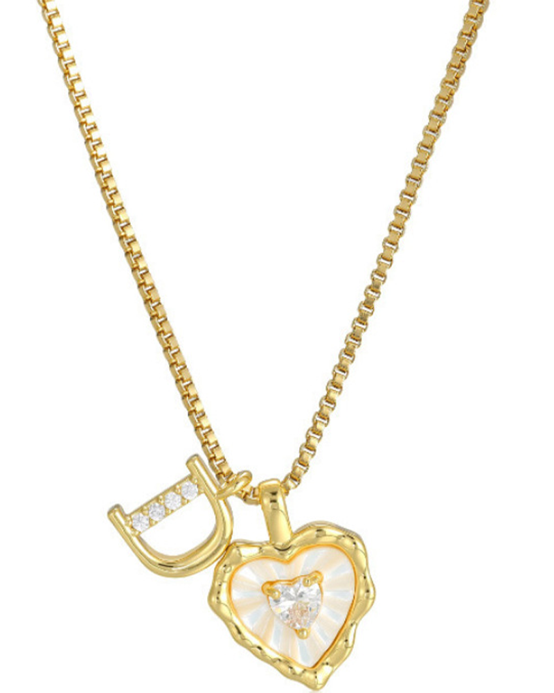 A–Z Micro-Pavé Lettre Initiale Pendentif Collier
