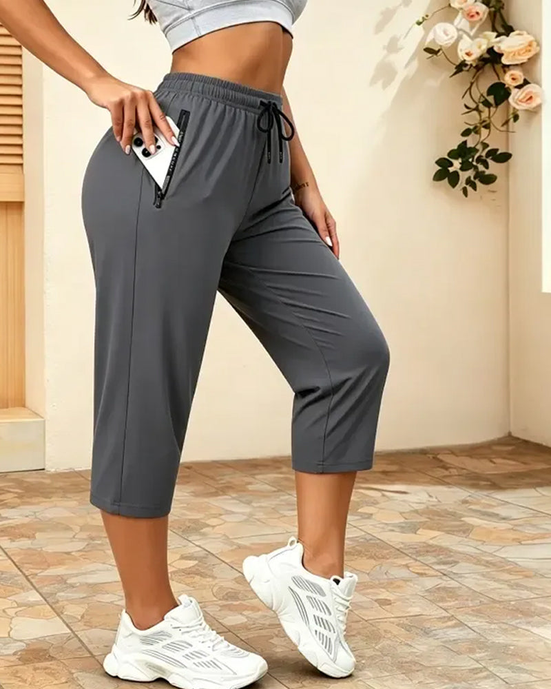 Pantalon Cordon De Serrage Séchage Rapide Racourci Sport