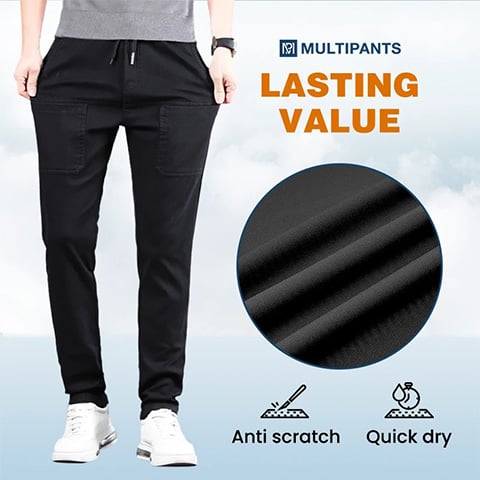 Multipants – Pantalon Cargo Extensible À Haute Élasticité, Multi-Poches Et Durable