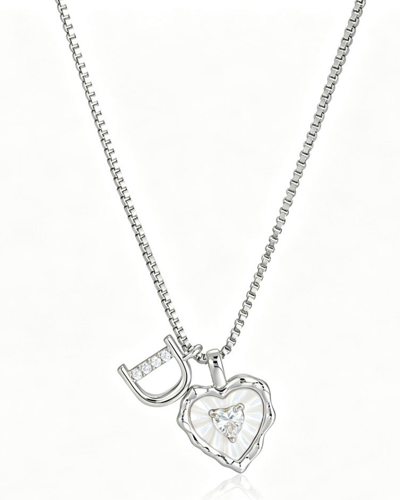 A–Z Micro-Pavé Lettre Initiale Pendentif Collier