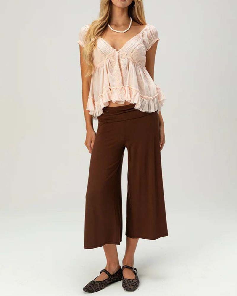 Pantalon Unie Bermuda Décontracté