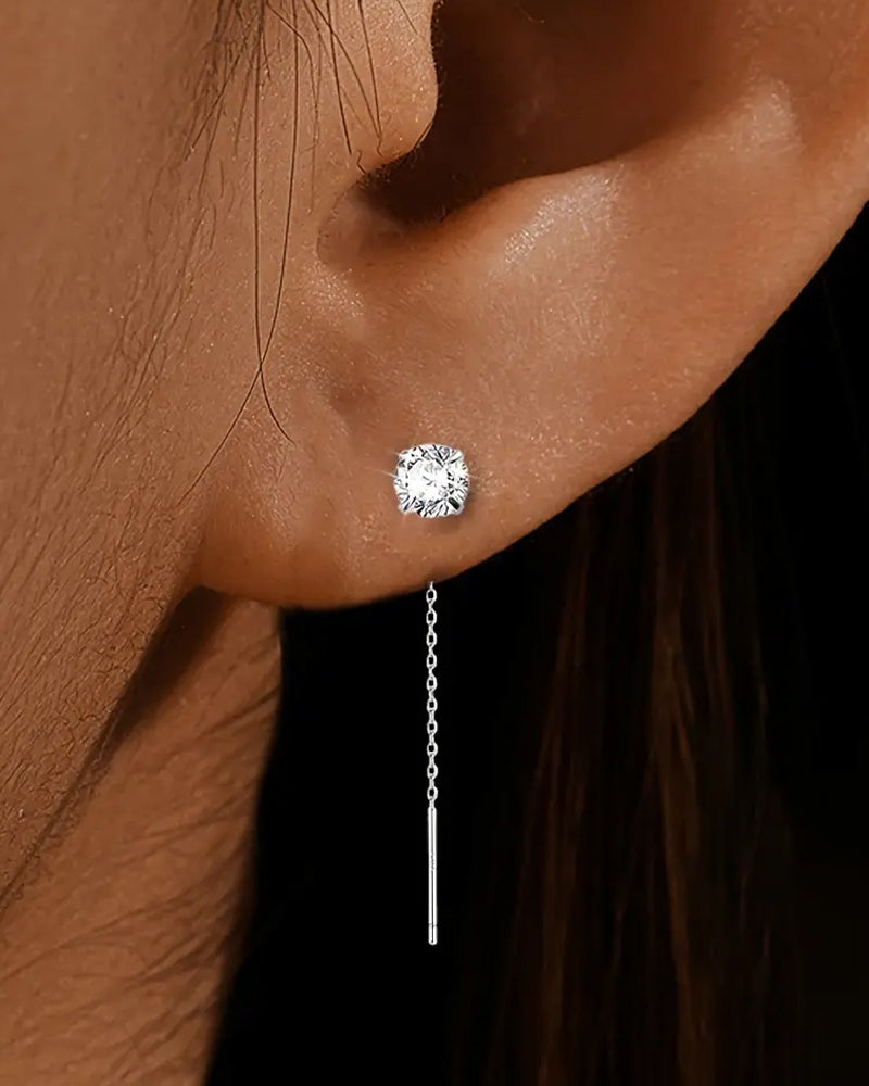 Boucles d'oreilles élégantes à pampilles en zircon