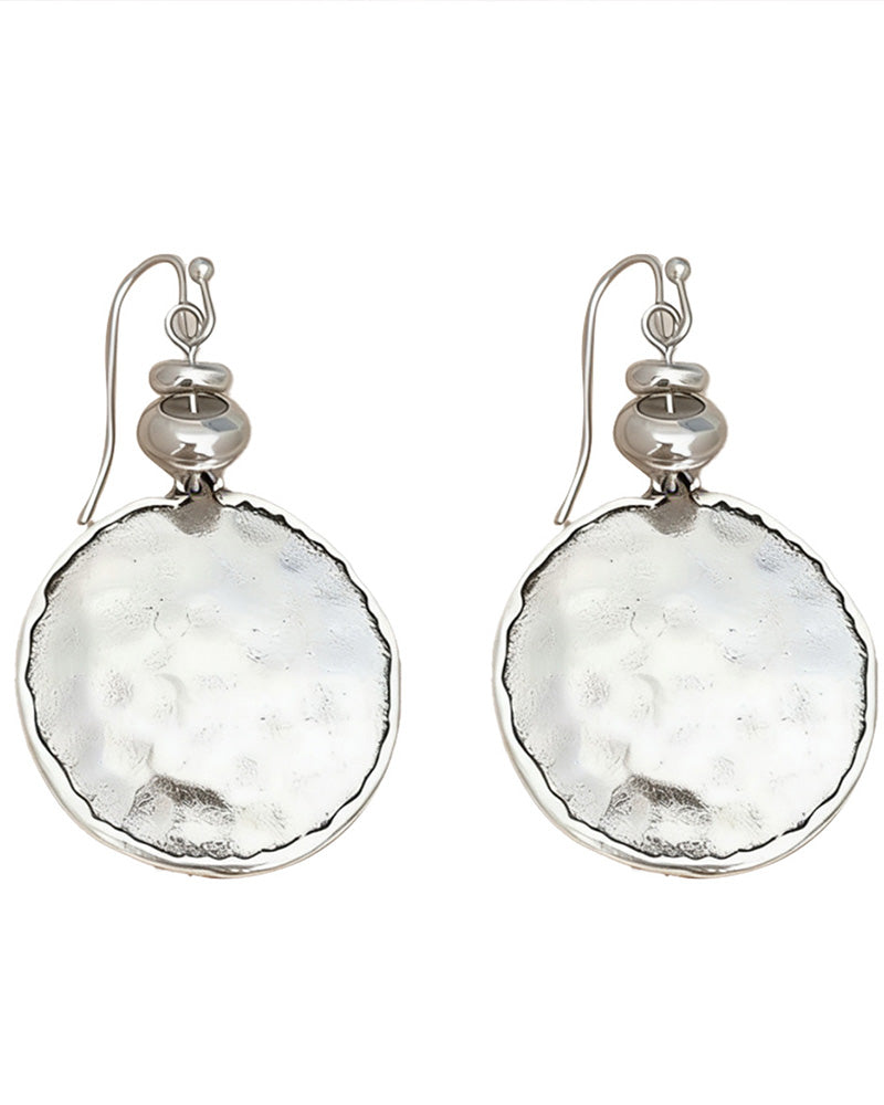 Boucles D'oreilles Simples Rondes Conception Concave Et Convexe
