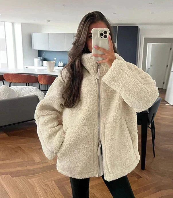 Camille | Veste Teddy Oversize Col Montant
