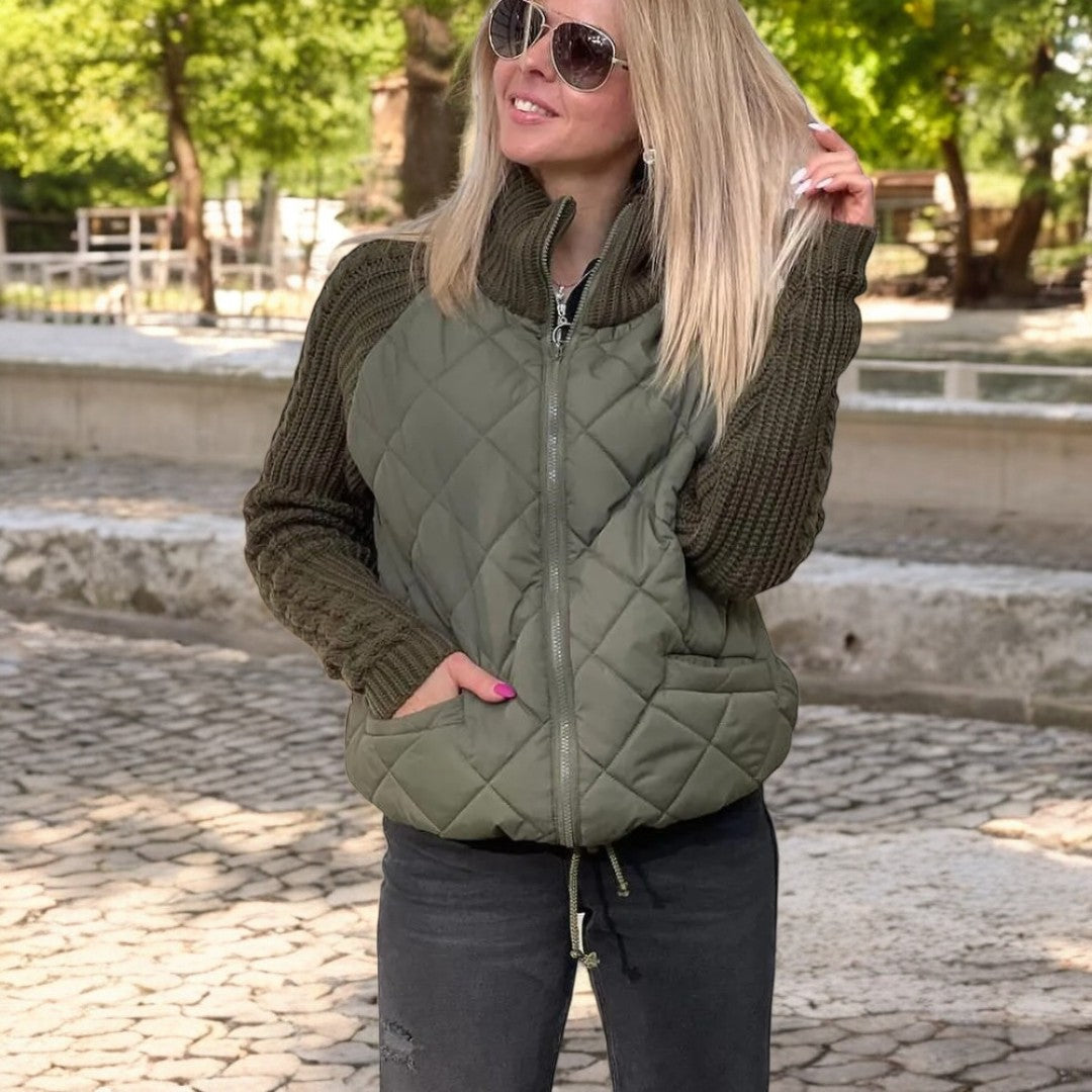 Cléa | Veste chaude à manches tricotées