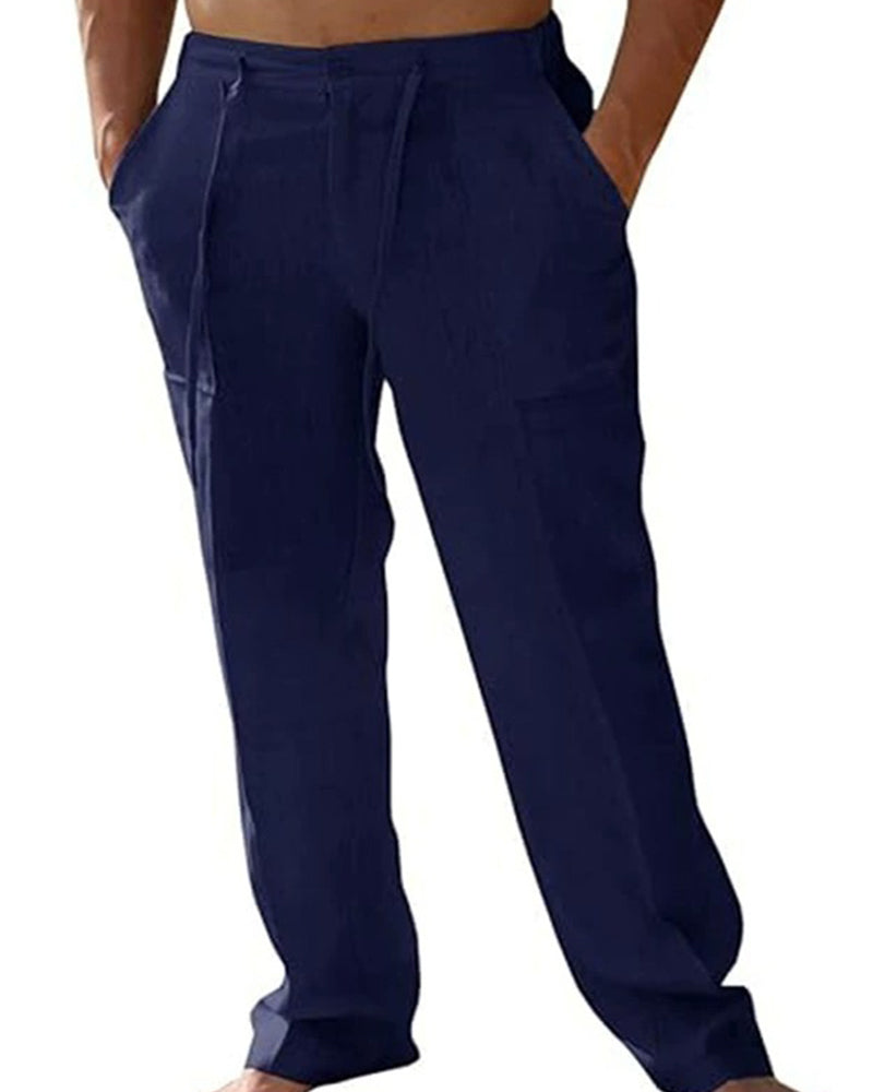 Pantalon Unie Poche Cordon Plage