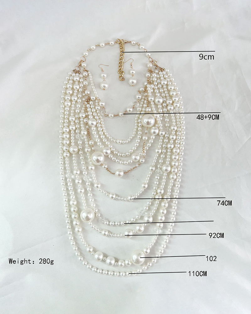 Collier Multi-Couches Long Perle