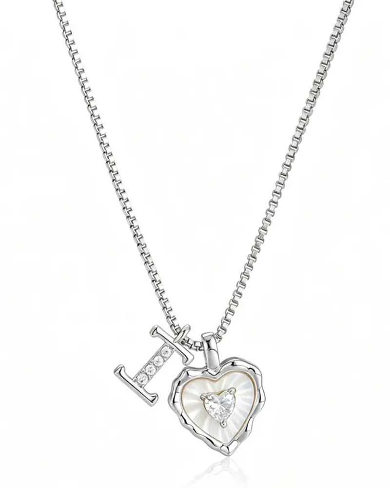 A–Z Micro-Pavé Lettre Initiale Pendentif Collier