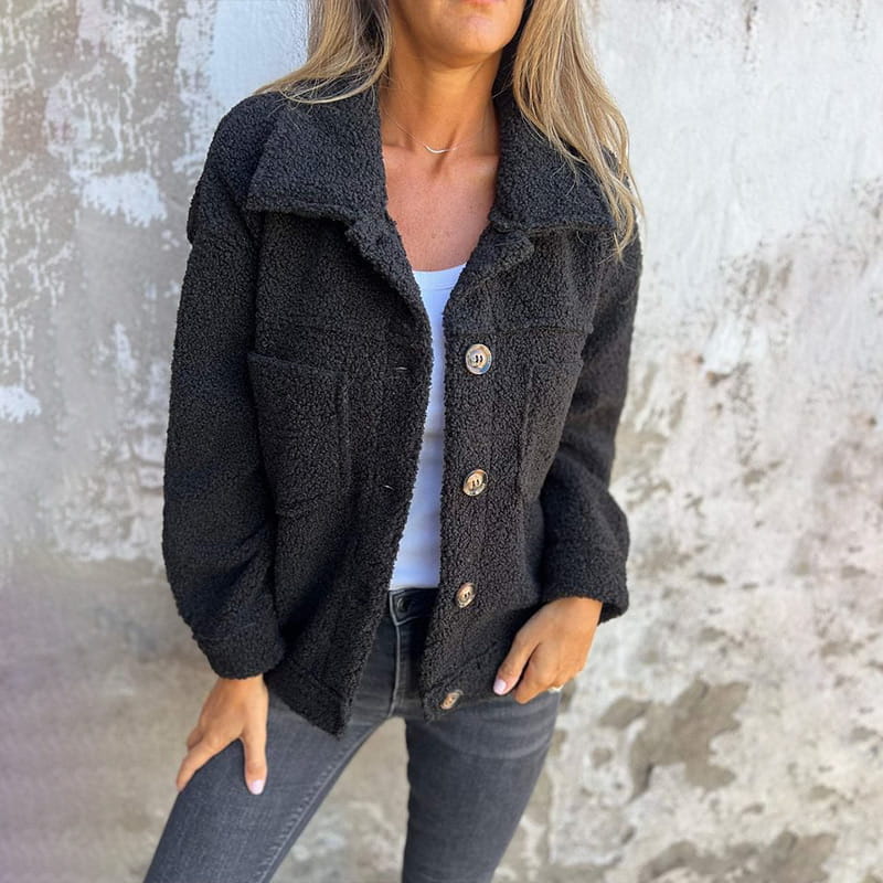 Ariane | Veste en fausse fourrure douce à boutons