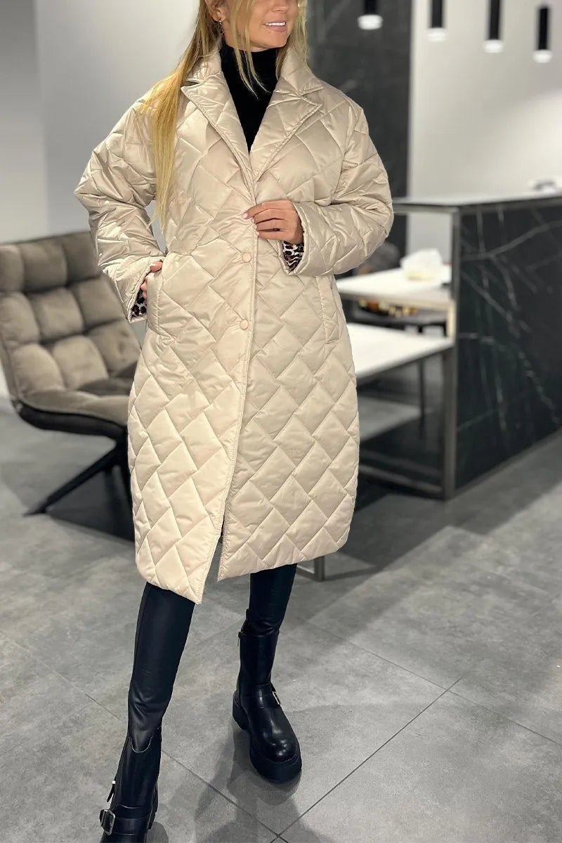 Noémie | Manteau matelassé à doublure léopard
