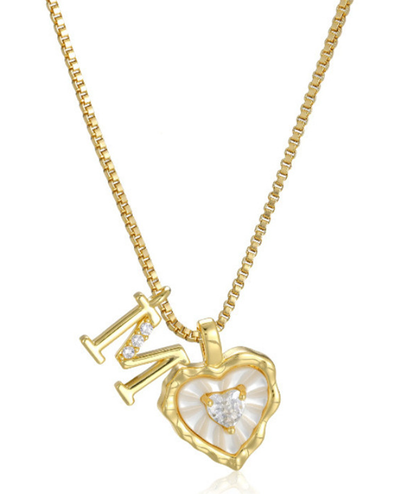 A–Z Micro-Pavé Lettre Initiale Pendentif Collier