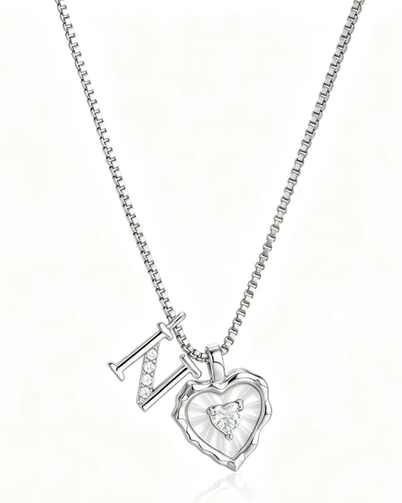 A–Z Micro-Pavé Lettre Initiale Pendentif Collier