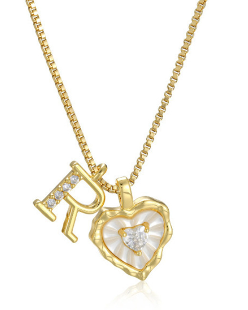 A–Z Micro-Pavé Lettre Initiale Pendentif Collier