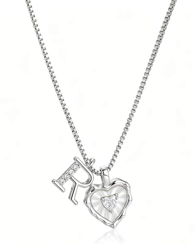 A–Z Micro-Pavé Lettre Initiale Pendentif Collier