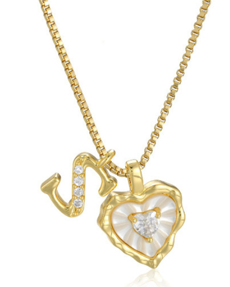A–Z Micro-Pavé Lettre Initiale Pendentif Collier