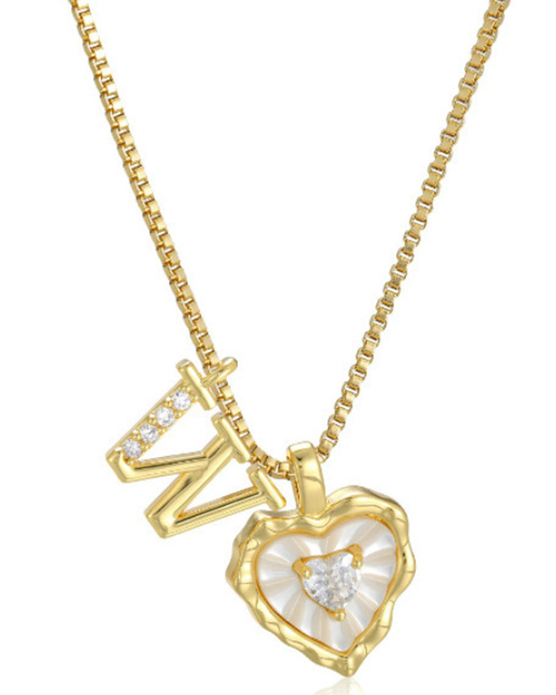 A–Z Micro-Pavé Lettre Initiale Pendentif Collier